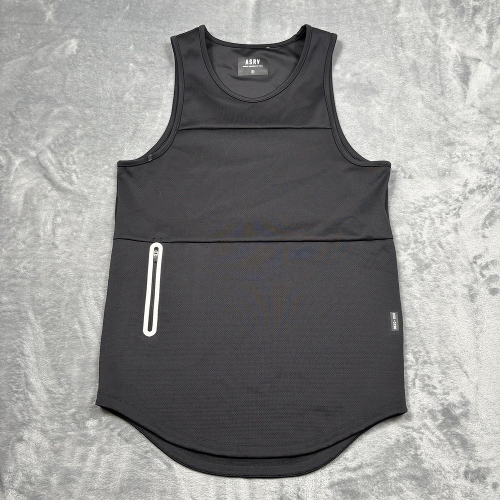 ASRV Tank Top Mens Small SilverPlus Mesh Utility Zipper Pocket Gym DSG-0136